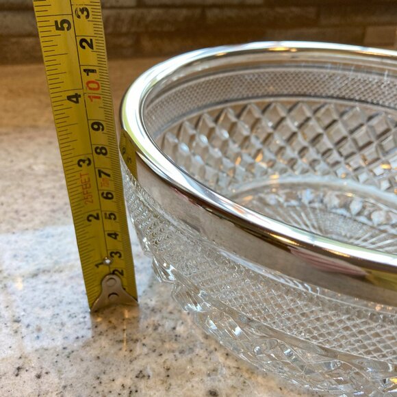 Anchor Hocking - silver rimmed serving bowl  Wexford pattern - Picture 4 of 10